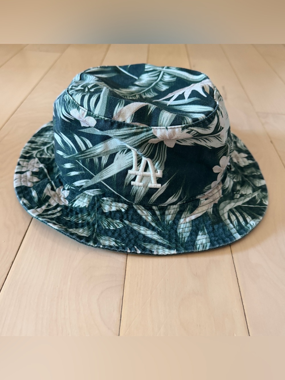 47 Brand LA Dodgers Embroidered Tropical Leaf Bucket Hat Dark Green Unisex